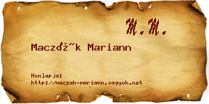Maczák Mariann névjegykártya